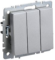 Выключатель без рамки IEK Brite ВС10-3-0-БрА 3-кл. алюминий картинка